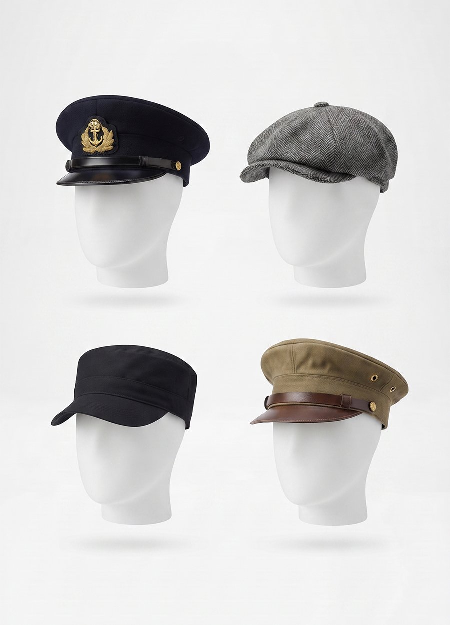 Peak Caps and Headwear — portrait, 900x1200 recommended