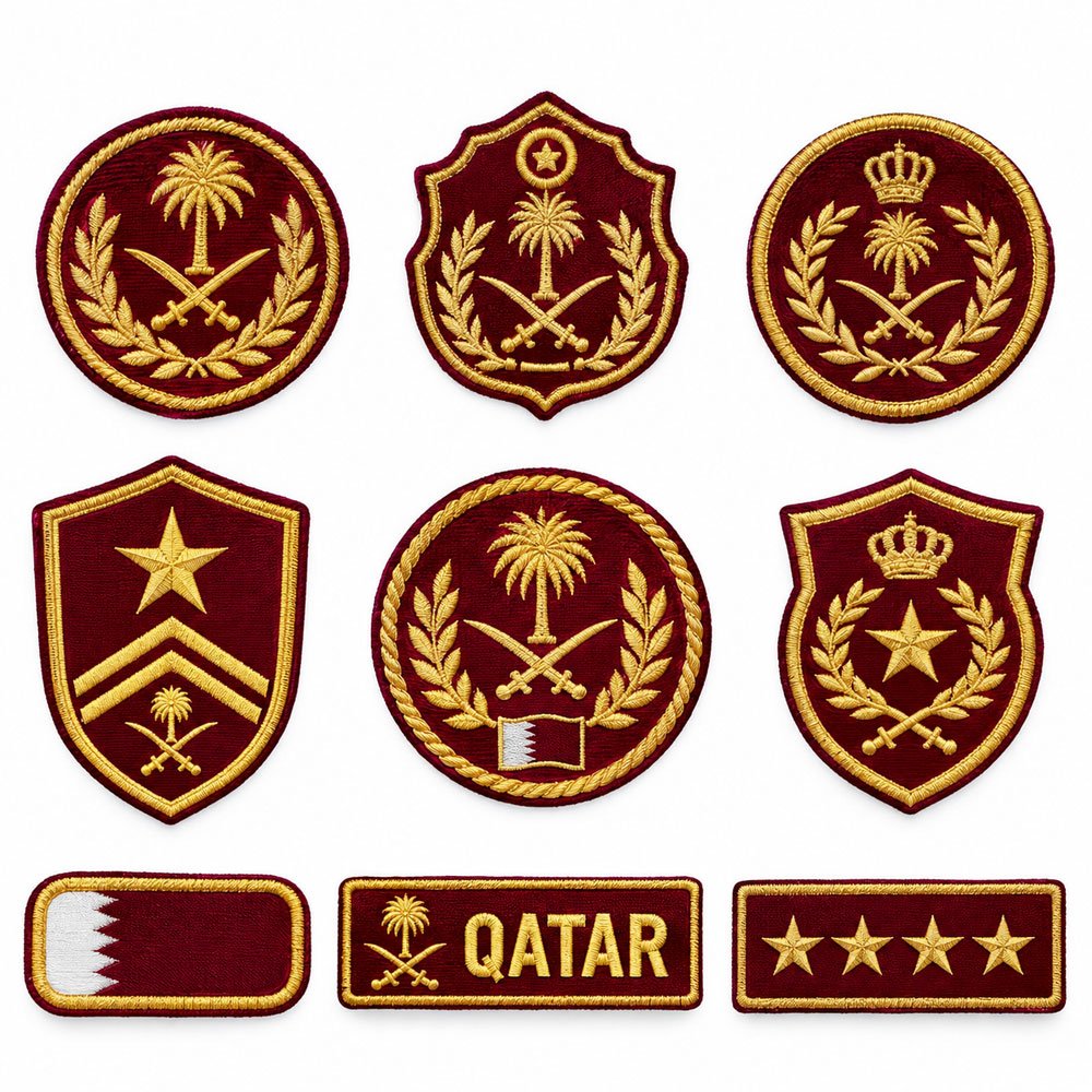 19 Qatar military hand embroided badges - Image 1